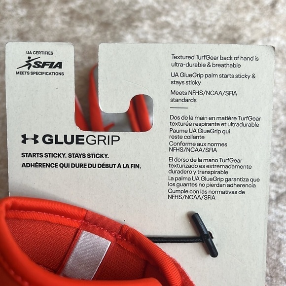 Brand New Under Armour F8 Glue Grip Football Gloves for Skill Players Orange - Picture 9 of 15